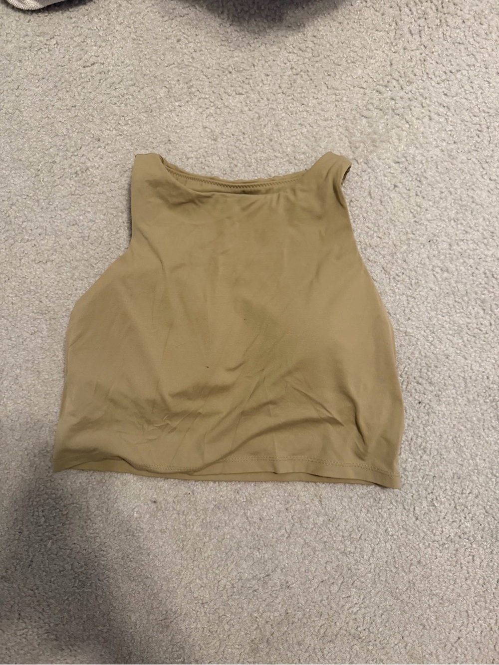 Aerie Sleeveless High Neck Crop Tank Top - Tan XL